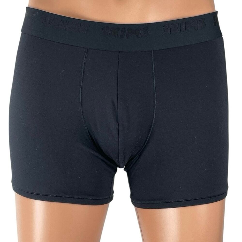 Skims Men's Black Athletic Activewear Boxer Brief Bodycon Shapewear Underwear L